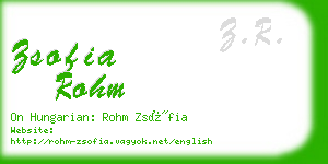 zsofia rohm business card